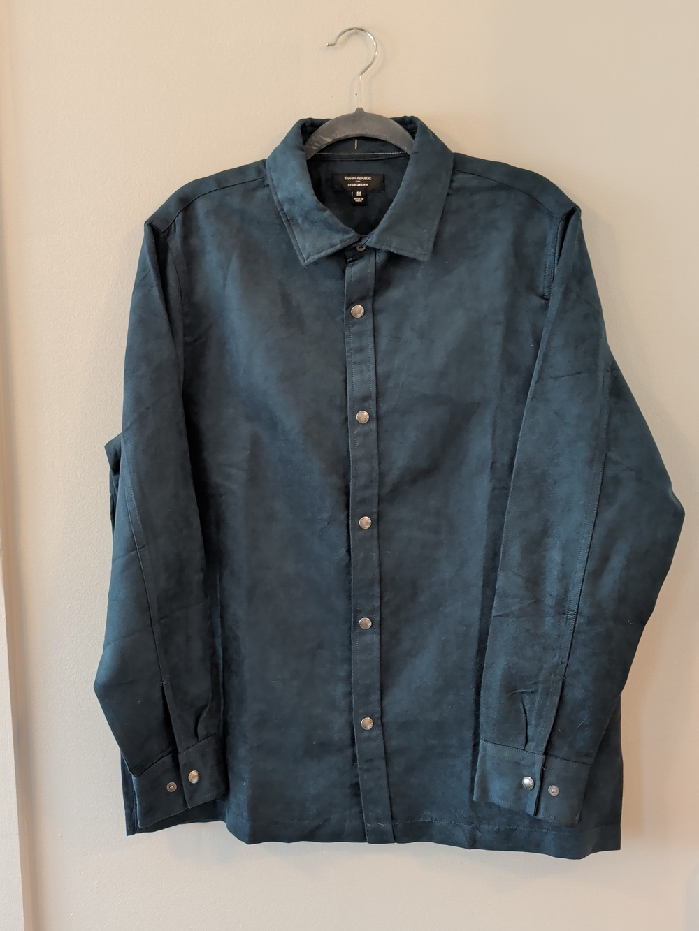 Banana Republic Dark Teal Button-Up Shirt Jacket